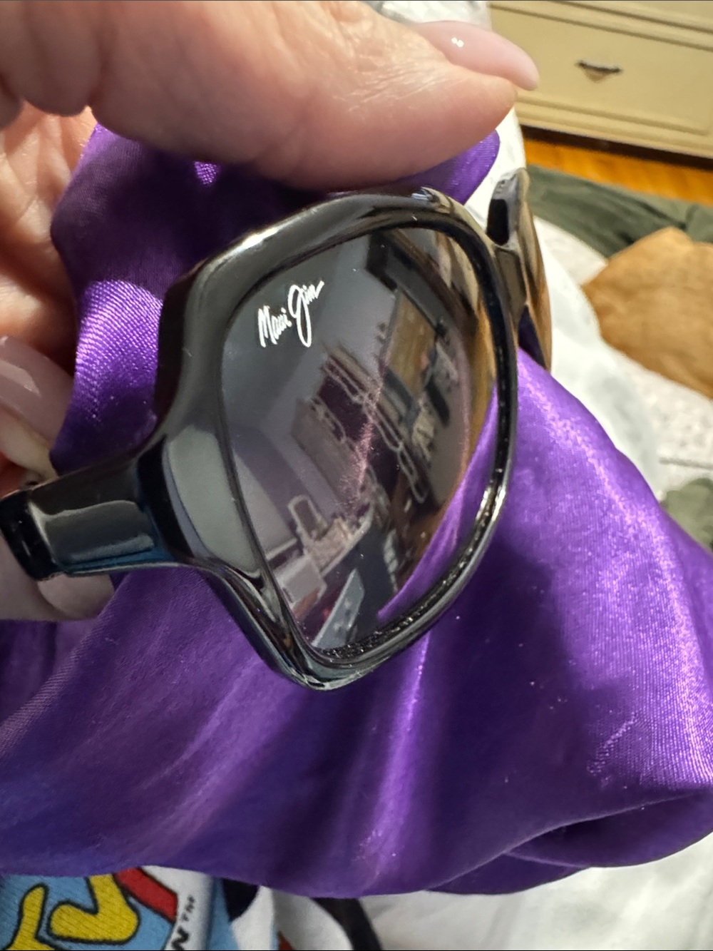 Maui Jim Women's Glossy Black Polarized Sunglasses cloud break